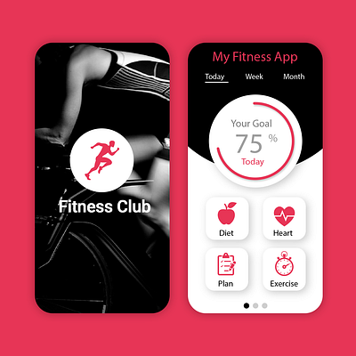 Fitness App UI app design branding design illustrator mobile app design mobile ui photoshop ui ux vector