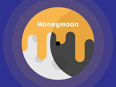 HONEYMOON cd cover cover cover art design flat geometry honey illustration illustrator logo minimalist moon song vector vynil