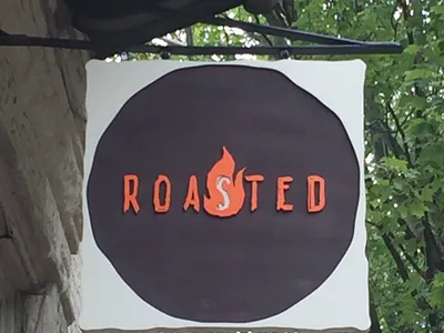 Roasted signage branding design logo typography