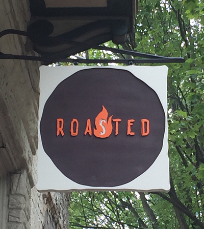 Roasted signage branding design logo typography