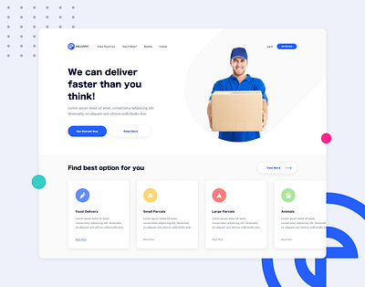 Delivery Service delivery ecommerce figma minimal style ui website webstore