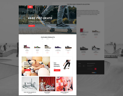 Vans website redesign landing page minimal online shop redesign shoes skate sneaker ui vans web