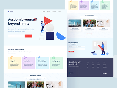 Pretome Agency Landing Page agency branding design features footer icon illustration landing page ui website website design