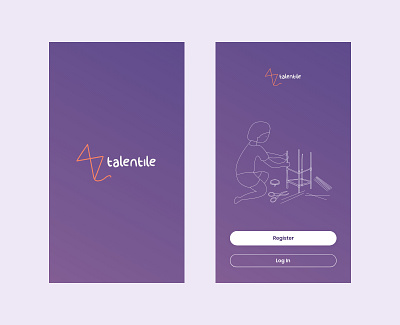 Talentile - Splash and Log In illustration login screen logo splash screen ui ux ui design