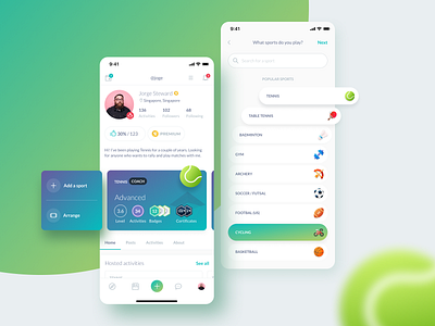 New Profile Screen Design | Rovo App app app design coach gradient icon profile profile design profile page rovo sport tennis ui visual design vuan young