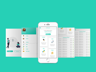 App screens mockup app bill design minimal payment ui ux