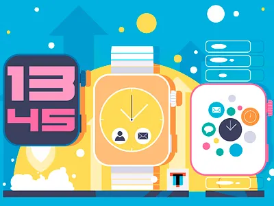 Apple Watch colors apple watch art cartoon cartoon illustration colors design dribbble illustration shot vector watch