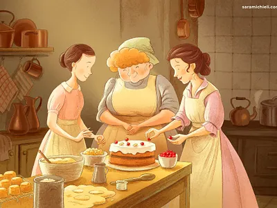 "Downton Abbey" study cake color study historical illustration illustration illustration art