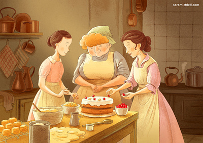 "Downton Abbey" study cake color study historical illustration illustration illustration art