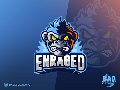 Angry Monkey Esport Logo ape character enraged esport furious illustrator logo logodesign monkey sport team