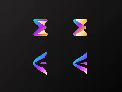 Futuristic E letter logo concepts app branding concept curvy e e letter fashion future futuristic gradient holographic innovative letter logo minimalist modern showroom smooth store trendy