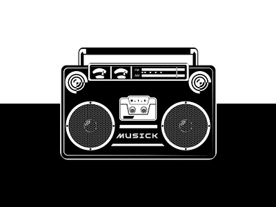 Old School Boom Bap Radio Vector Illustration best design black white black and white blackandwhite clean design dj illustration illustration art illustrator logo music oldschool oldstyle radio simple design tape recorder vector vector art vector illustration vectorart