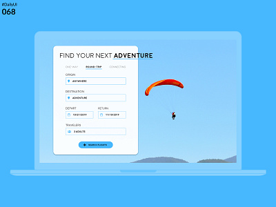 DailyUI 068 - Flight Search app dailyui design desktop mockup sketchapp ui uidesign user experience uxui