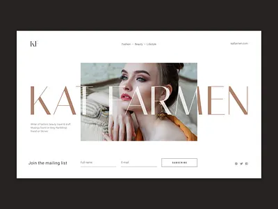 Landing Page Template beauty blogger clean design fashion landing page design template design type typography ui unfold web design website