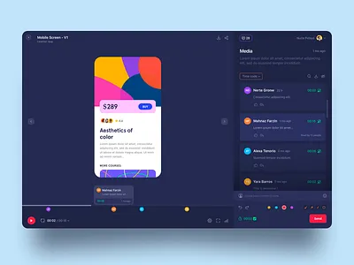 Video Review Screen application clean dark dashboard design minimal night mode review storyboard ui ux video web workflow