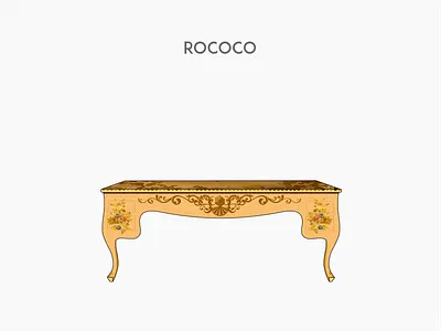 Rococo deck chair flat furniture rococo vector