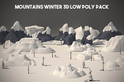 Free Winter Mountains 3D Low Poly Pack 3d game assets gamedev low poly low poly lowpoly lowpolyart mountain mountains winter