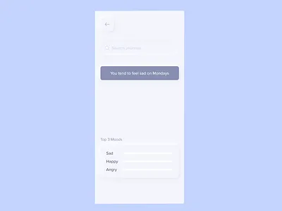 Moods Journal App adobe xd animated phone animation journaling mobile neumorphism purple soft ui ux