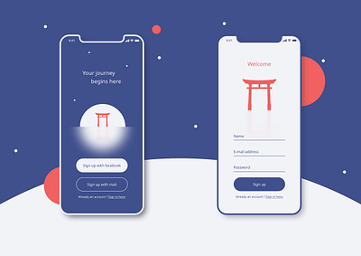 Daily UI #001 - Sign up challenge daily ui daily ui 001 dailyui design interaction design mobile mobile ui mobile ux product design relaxation sign up ui uidesign ux uxdesign