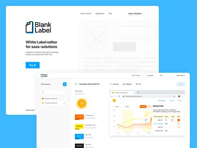 Blank Label / White label editor advertising platform builders colors constructor css editor landing logo rails saas ui ux variables white label