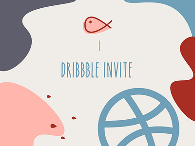 1 Dribbble Invite design designer draft dribbble dribbble invite fish gift giveaway hello hello dribbble hello world illustration invitation invite new new player newbie vector welcome