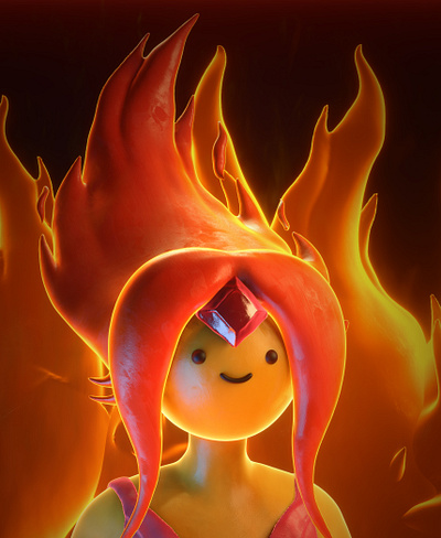 Day 16 Flame Princess 3d 3dart adventuretime b3d cartonnetwork cartoon character cn fanart fire flameprincess sculptjanuary sculptjanuary2020