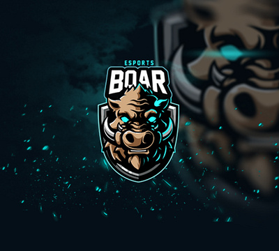 Esport Boar Logo animal character design esport gamer logo mascot sport team tee twitch vector