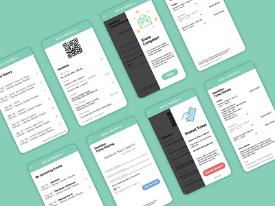 Ticketing App Design app clean design mobile app mobile app design qr code sharing ticketing tickets ui ui design ux vector