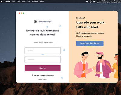 Team Communication app for MacOS redesign concept app chat app chat screen design landing page login screen mac app macos slack app ui ux ux design