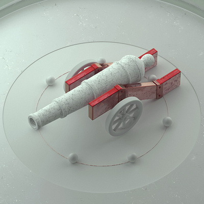 Tank render 3d art cannon cinema4d maxon octane octanerender red render royal textured war