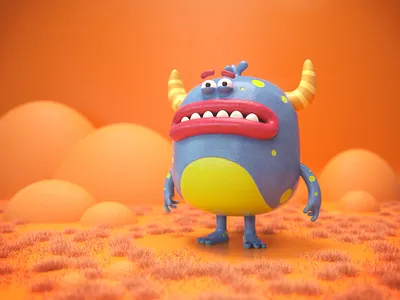 Yellow Horns 3 3d c4d character cinema4d