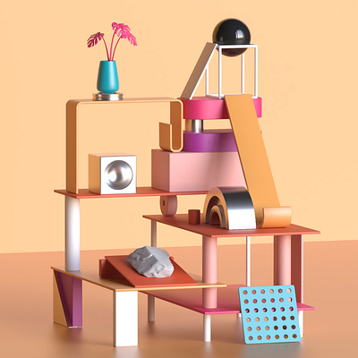 3D modern art 3d art 3dillustration abstract art cinema4d colorful design drawing illustraion maxon octane octanerender reds redshift redshift3d textured