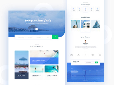 Hotel Booking Website Landing Page Design agency landing page app booking booking app booking system business clean ui landing page minimal place tour travel agency trendy design ui vacation web design webdesign website