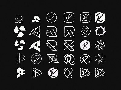 R Logos bold brand branding design geometric icon ipad logo logo design logo sketches mark procreate procreate app r simple sketch