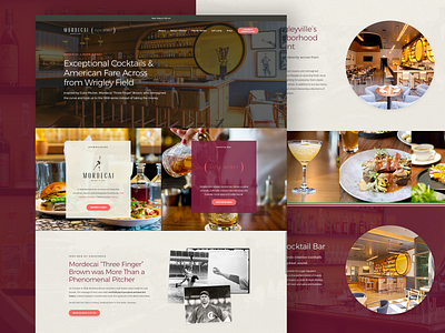 Mordecai + Hush Money Website Design bar baseball chicago chicago cubs cocktails desktop homepage restaurant ux uxui webdesign website whiskey wrigley
