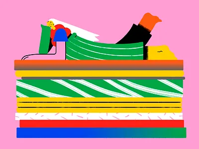 Lazy abstract adobe character design happy illustration photoshop shapes textures