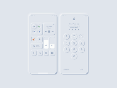 IOS Neomorphism design interface neomorphism ui
