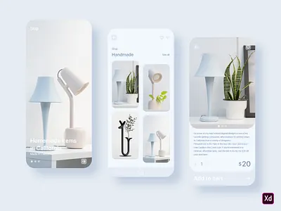 handmade items App adobe xd app app design appconcept clean concept ecommer ecommerce app handmade inspiration ios items minimalist ui ui design ux ux design