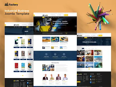 Factory Press Joomla Template architechture business design ecommerce envatomarket joomla joomla template joomlabuff web webdesign