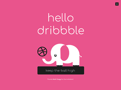 Officially on Dribbble💗 debut debutshot design dribbble elephant graphic illustration invite logo pink ui vector welcome