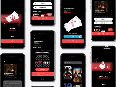 Filmstadem App Redesign app cinema design figma filmstaden movie ticket movie ticket apps movies movies app redesign ticket ticket app ticket booking app ticket design