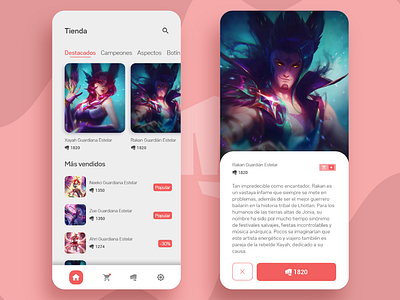 League of Legends, Shop UI Concept, Light and Dark Theme design ios login store template ui ui design ux ux design