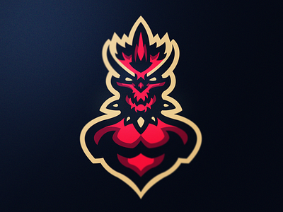 Demon King mascot logo branding demon design esports esports logo illustration king logo logotype mascot logo typography vector