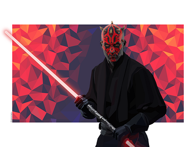 Darth Maul / LowPoly colorful darthmaul devil evil flat flat illustration flatdesign force illustration lowpoly lowpolyart movie starwars theforce themushroomdesign vector vectorart