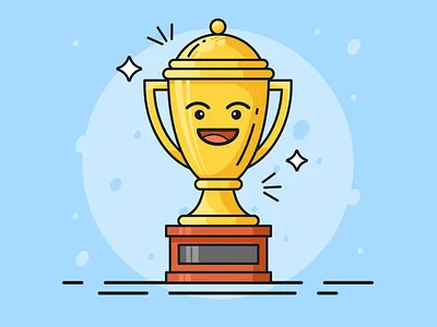 Trophy Cup award emoji emotion gold happy icon icongraphy illustration illustration art line prize trophy vector
