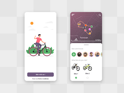 Bike with me - Mobile app design adobephotoshop bike bike ride bike track bikewithme design figma figmadesign friends illustrator ios mobileapplication newapp newdesign newui top100 ui uidesign ux uxdesign