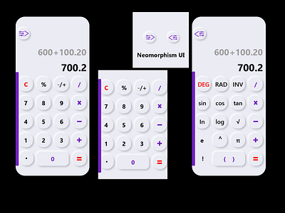 Neomorphism UI Trend 2020(Calculator) app app design app trend app ui app ui design app ui ux icon design neomorphism new trend prototype skeumorphism ui ui ux ui design uidesign uiux