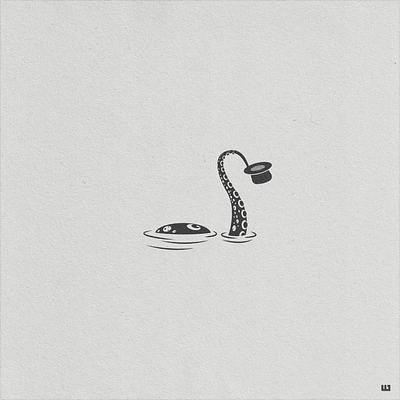 Octopus and hat design drawing halftone hand drawn handdrawing handdrawn hat tophat illustration illustrations illustrator octopus paper retro squid texture top hat tophat vector vintage