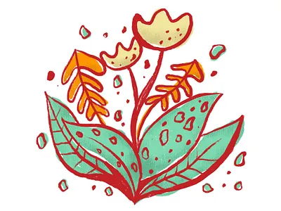 Growth abstract editorial art editorial illustration flowers hand drawn illustration illustrator midcentury new york times print print design print making texture