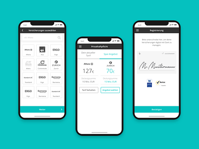 Clark - insurance app app application clark digital fintech germany insurance ios mobile mobile app mobile design responsive startup ui ux visual web